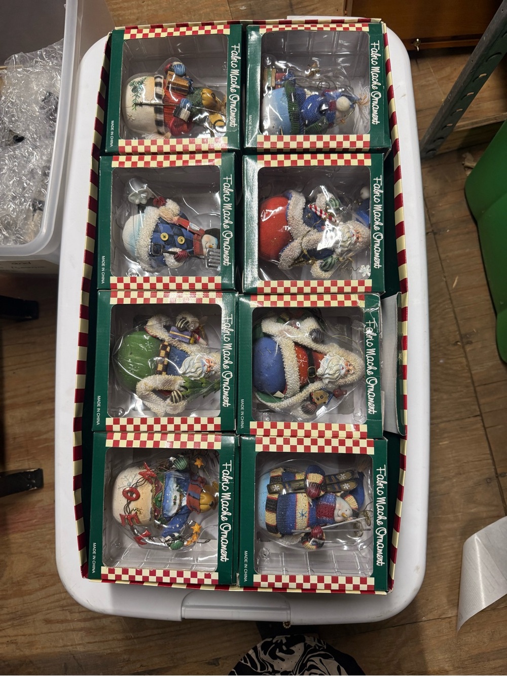 6 pack Santa Christmas ornaments new in box fitz and Floyd
